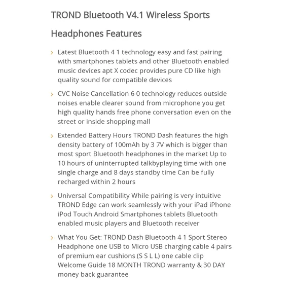 Bluetooth Wireless Sport Headphones Sweatproof Earbuds Headset with Mic - Picture 6 of 6